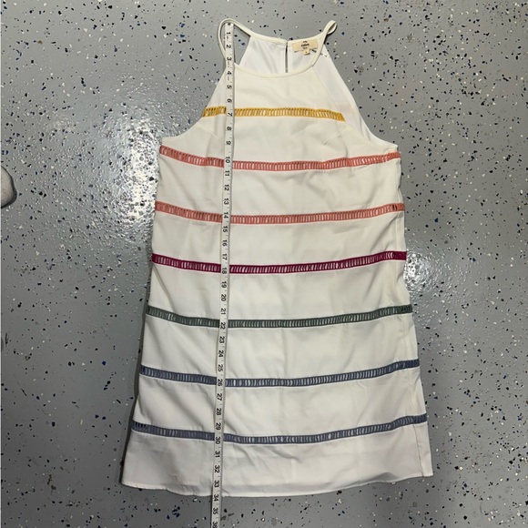 Entro Striped Sleeveless Shift Dress High Neck Colorful Preppy Spring Womens S - Picture 11 of 12